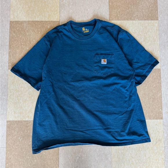 Carhartt Men's Teal Short Sleeve Pocket Tee - Picture 1 of 4